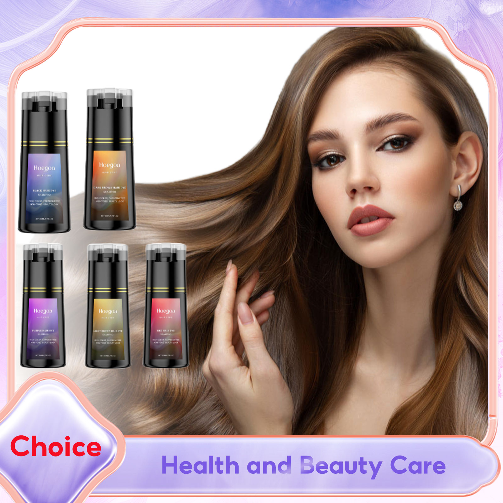 Hair Care Natural Ingredients - Hair Dye Shampoo for Gray White