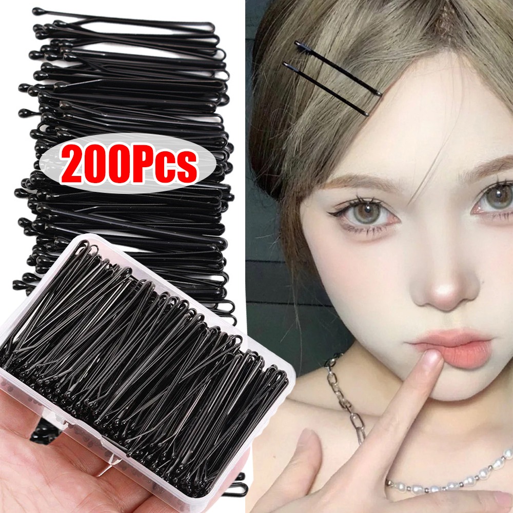 Bobby Pin Bulk - 50-200pcs Black Hair Clips U Shaped