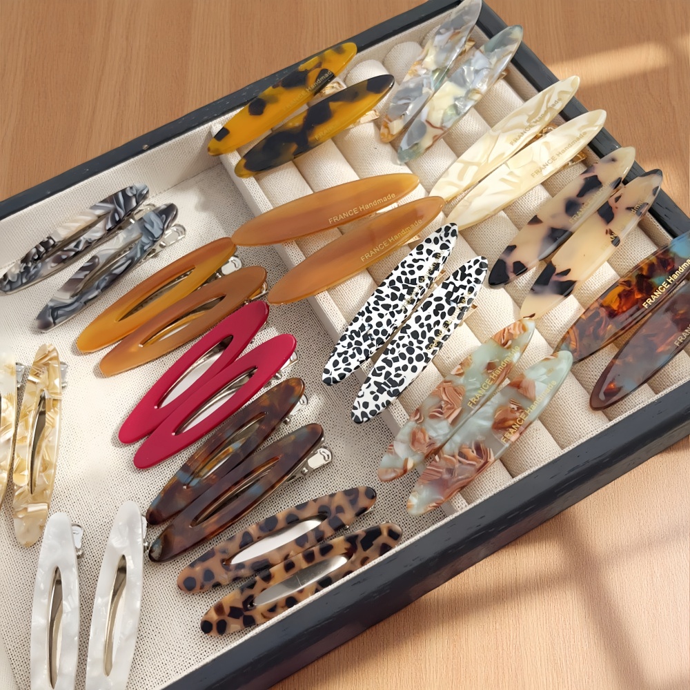 2pcs/Set Elegant Acetate Oval  - Bobby Pin Bulk 评论和价格