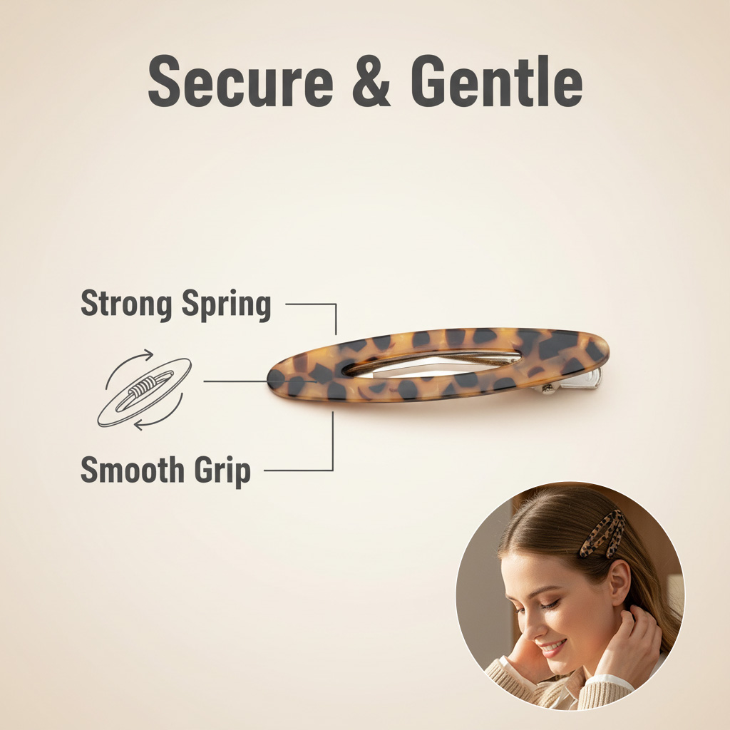 2pcs/Set Elegant Acetate Oval  - Bobby Pin Bulk 评论和价格
