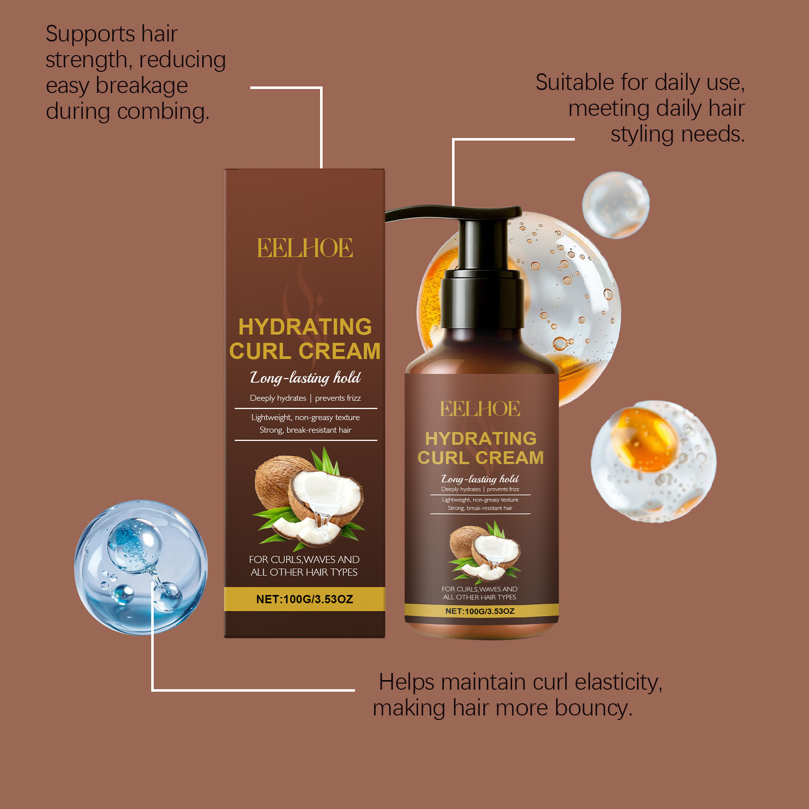 Curl Styling Cream for Wavy an - Hair Care Nature 评论和价格
