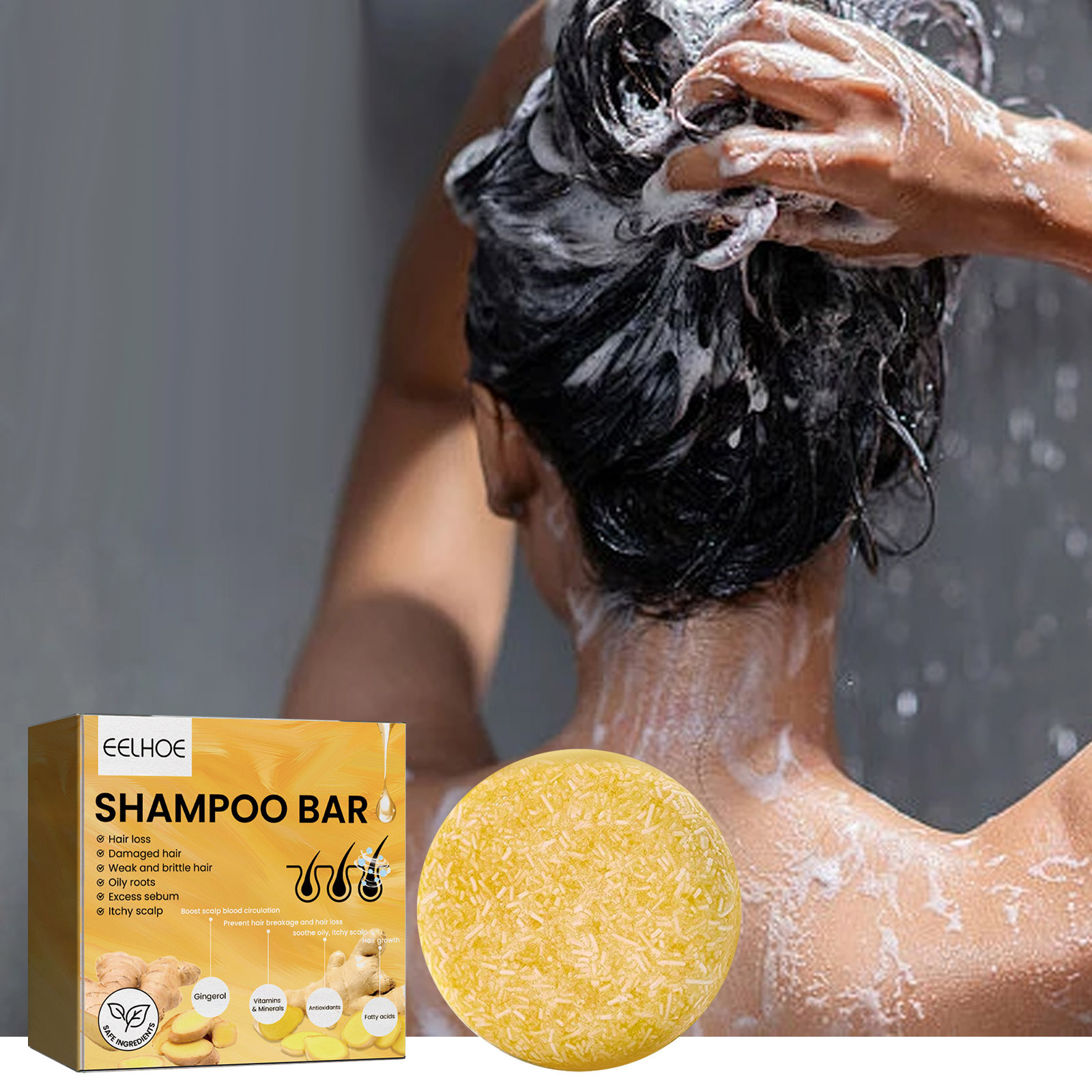 Natural Ginger Hair Shampoo Ba - Hair Care Nature 评论和价格