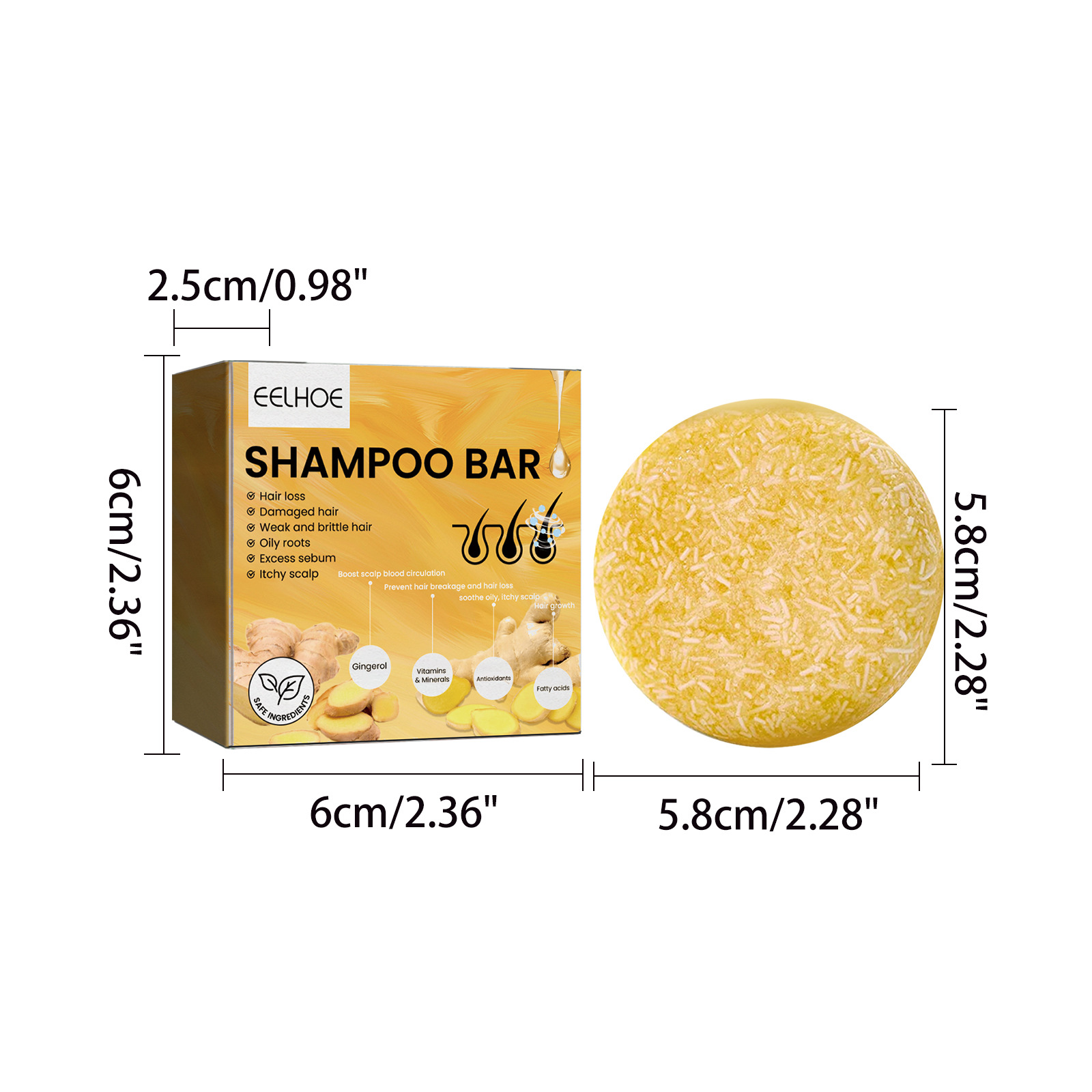 Natural Ginger Hair Shampoo Ba - Hair Care Nature 评论和价格