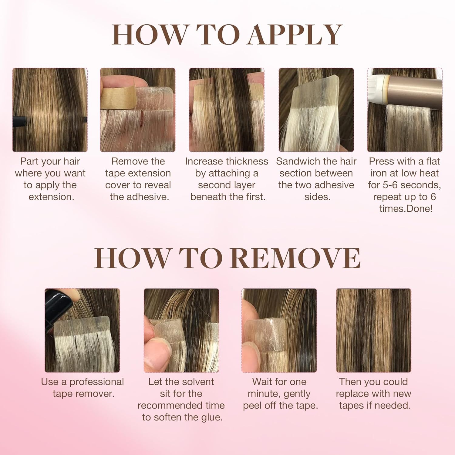 72Tabs(6sheets）Hair Extension  - Hair Extension Tape In 评论和价格
