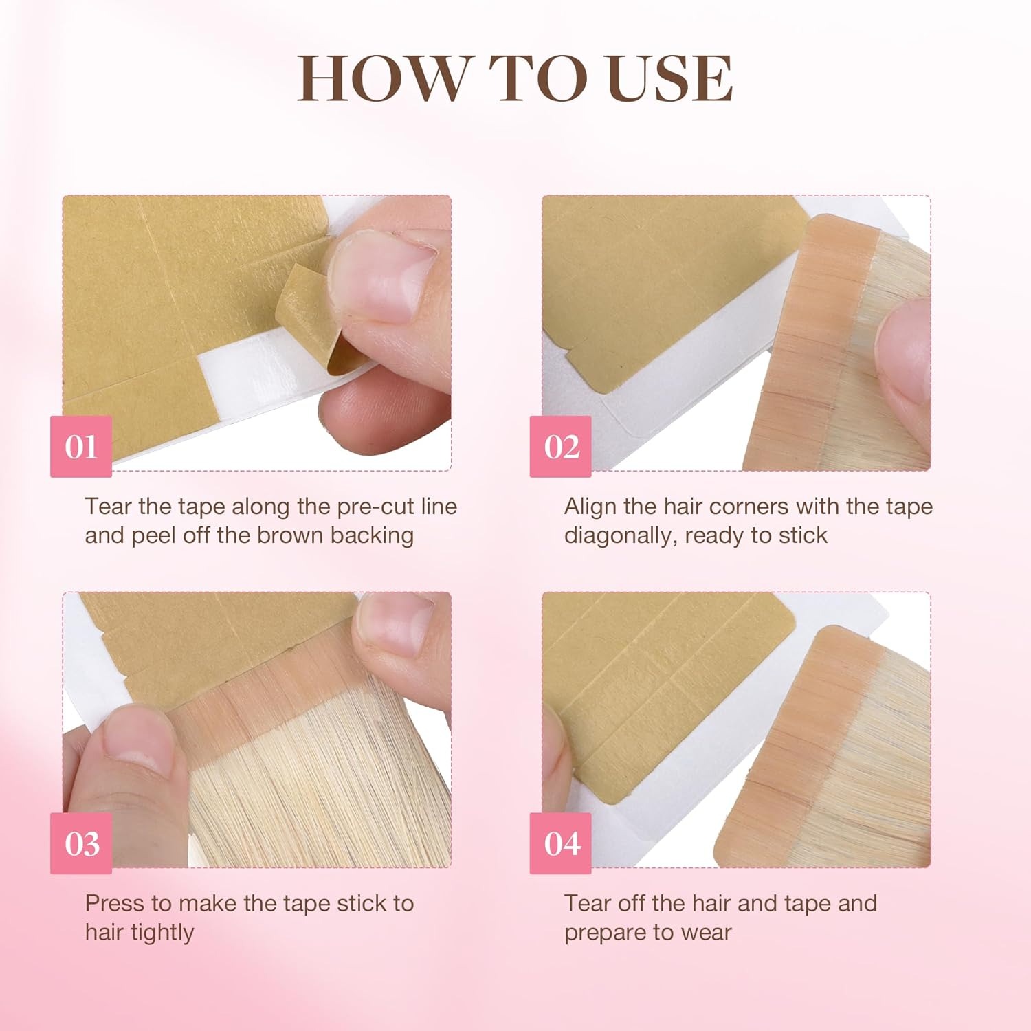 72Tabs(6sheets）Hair Extension  - Hair Extension Tape In 评论和价格