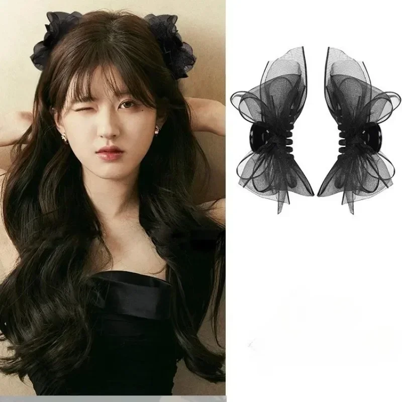 2pcs Black Matte Bowknot Mesh  - Bobby Pin Bulk 评论和价格