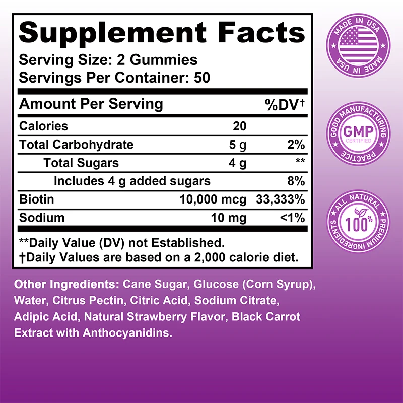 Biotin Gummies 10000mcg for Ha - Hair Care Gummies 评论和价格