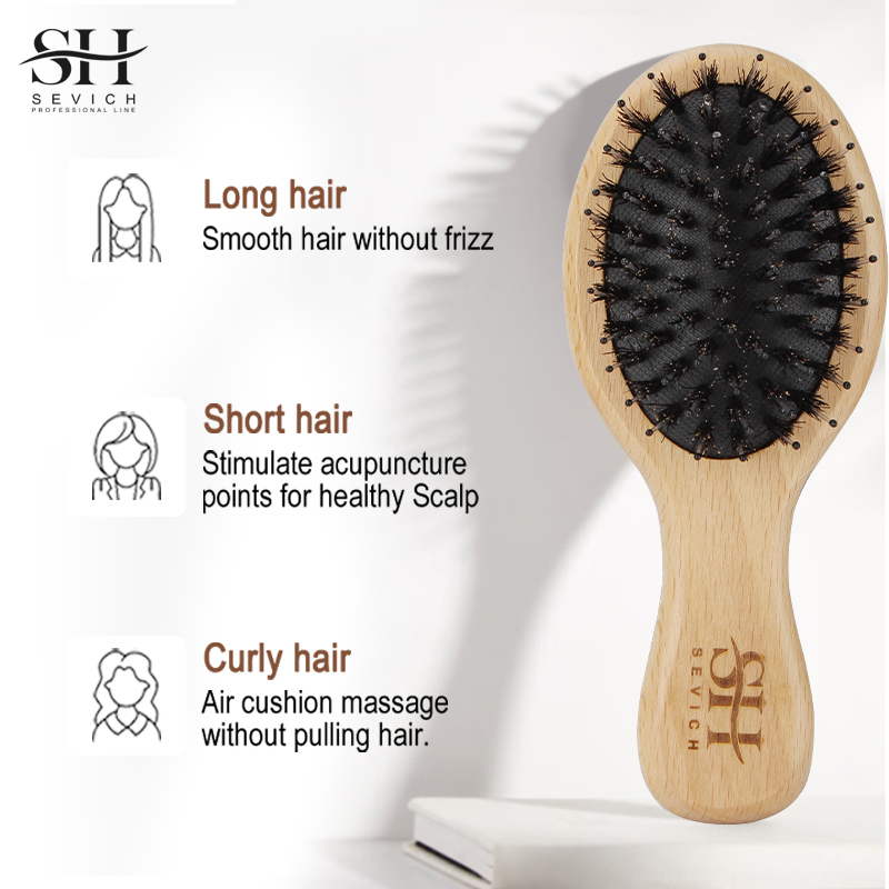 Natural Boar Bristle Hair Fluf - Hair Care In Salon 评论和价格