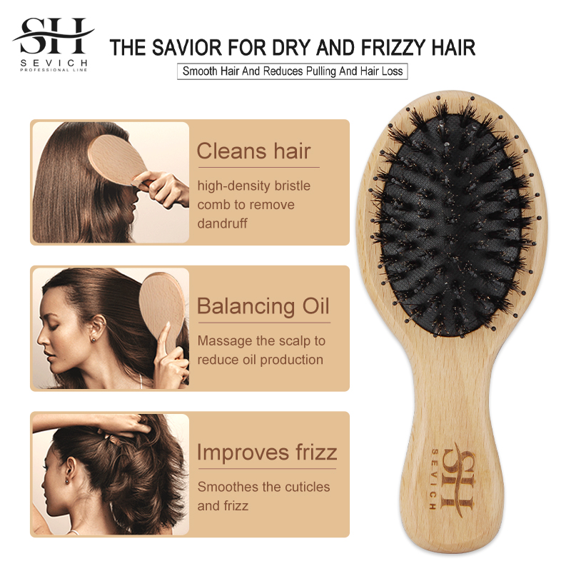 Natural Boar Bristle Hair Fluf - Hair Care In Salon 评论和价格