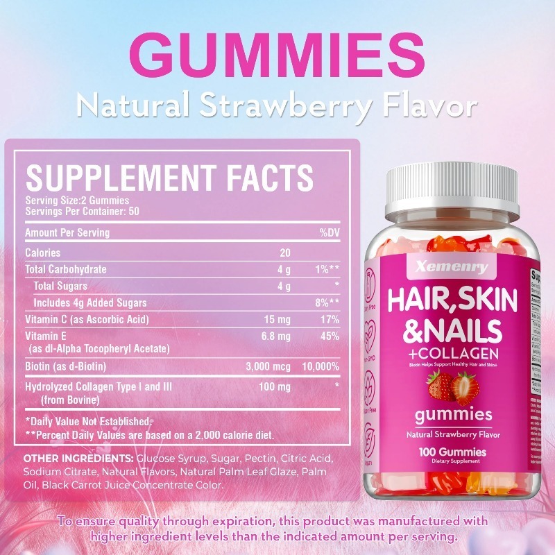 Hair, Skin & Nails Gummies - P - Hair Care Gummies 评论和价格