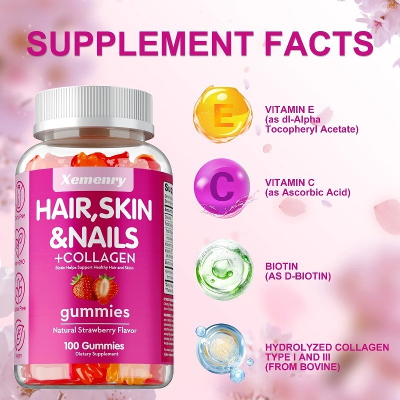 Hair, Skin & Nails Gummies - P - Hair Care Gummies 评论和价格